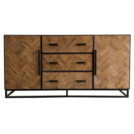 Buffet bas 2 portes 3 tiroirs - Bois - Marron - Interior's (1/5)