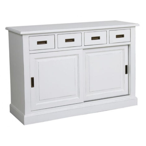 Buffet bas 2 portes 4 tiroirs supérieurs - MDF - Blanc - Interior's (1/5)