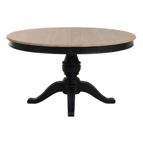 Table ronde extensible pour 6 à 10 pers - Bois - Noir - Interior's