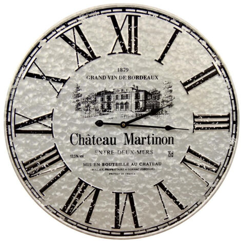 Horloge ancienne metal château martinon - Métal - Gris - Décoration d'Autrefois (1/3)