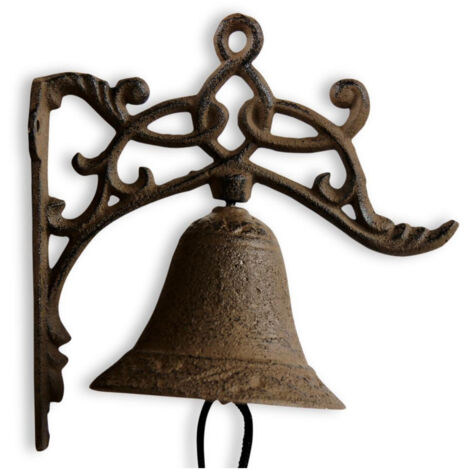 Cloche Arabesque En Fonte - Décoration Vintage Marron, Pour Porte Ou Jardin - 5