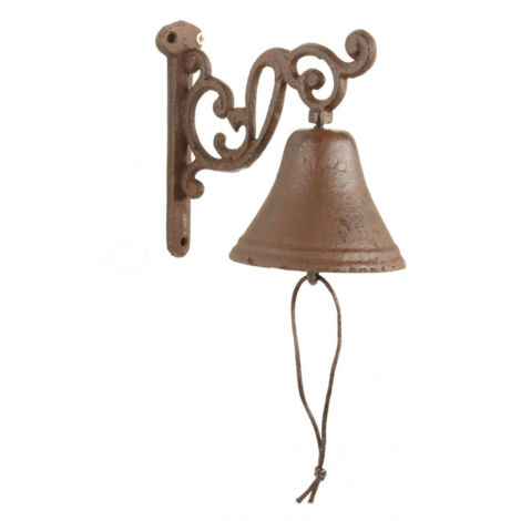 Cloche Arabesque En Fonte - Décoration Vintage Marron, Pour Porte Ou Jardin - 12
