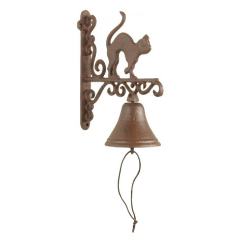 CLOCHE MURALE 5 PETITS CHATS EN FONTE
