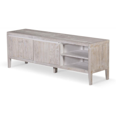 Meuble TV bois gris effet béton Thela 100 cm | Leroy Merlin