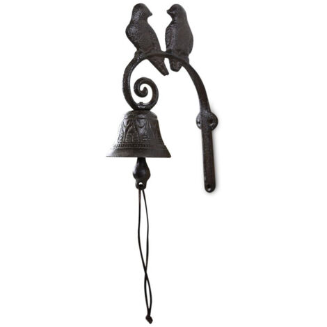 Cloche Arabesque En Fonte Marron - Décoration Ancienne Pour Porte D'Entrée