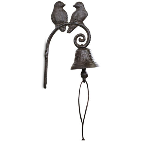 Cloche Arabesque En Fonte - Décoration Vintage Marron, Pour Porte Ou Jardin - 3