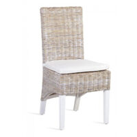 Chaise avec coussin rotin - Rotin - Marron - Décoration d'Autrefois