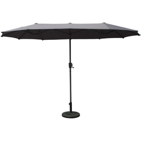 Sombrilla doble gris recta ovalada 2 x 3 m SIENA (1/3)