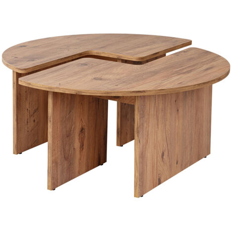 Mesa de centro redonda dúo pino atlántico 90cm AZUS (1/5)