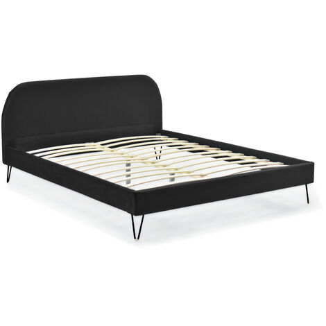 Cama de terciopelo negro 140 x 190 PHOENIX