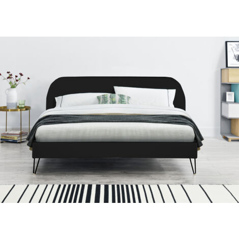 Cama de terciopelo negro 140 x 190 PHOENIX