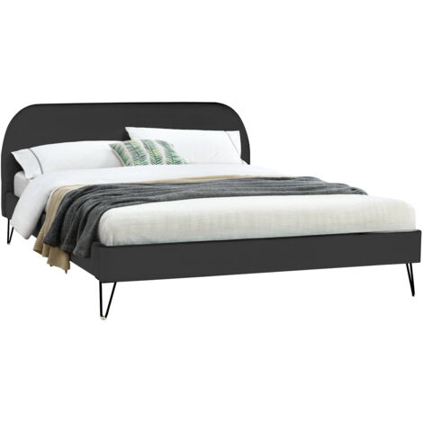 Cama de terciopelo negro 140 x 190 PHOENIX
