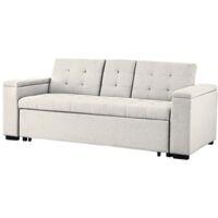 Sofá cama de 3 plazas en tela beige NOHO