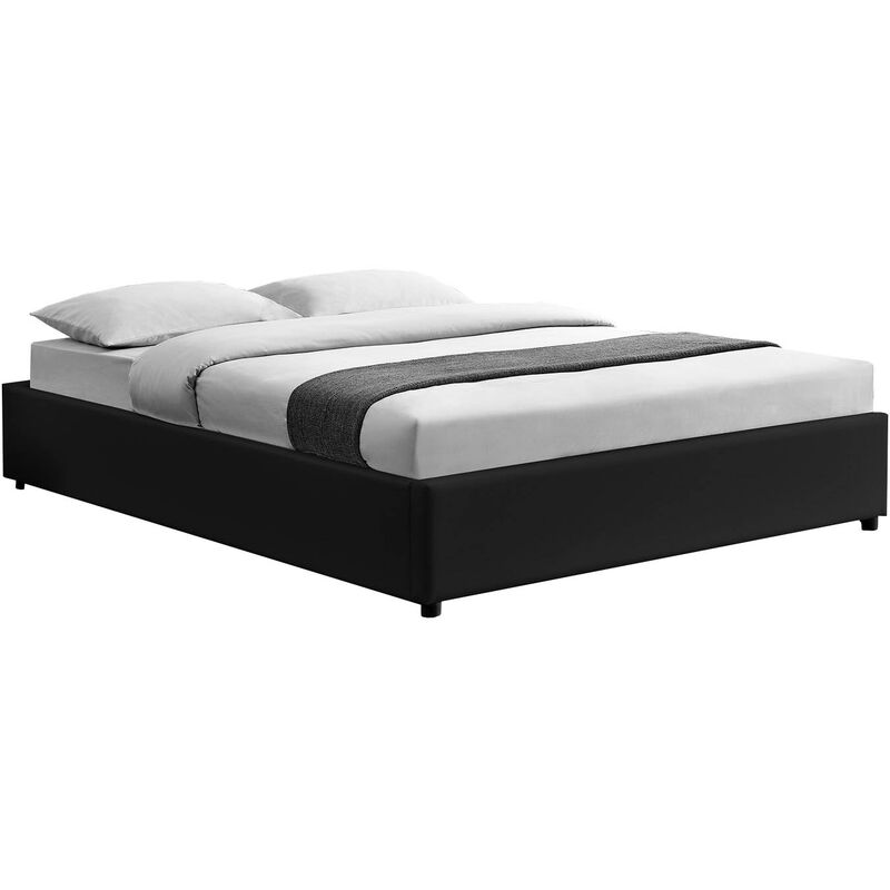 Struttura letto nera con contenitore integrato140x190 cm KENNINGTON