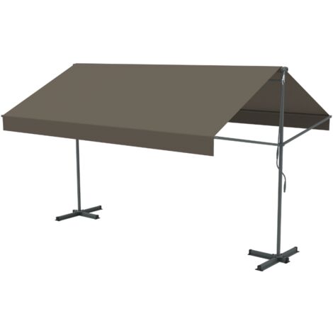 Tenda manuale a doppia pendenza 4 x 1,5/1,5 m in poliestere color tortora ISEO