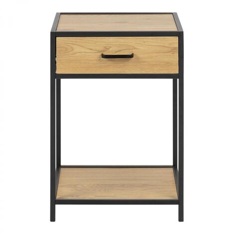 Vabches Comodini In Stile Industriale Con USB E Presa, 2 Cassetti E Ripiano, Set Da 2, Per Camera Da Letto