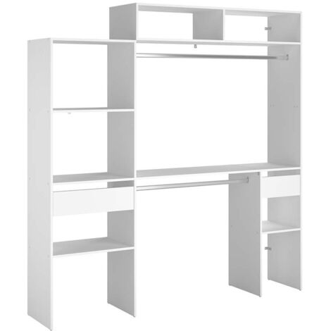 Armadio In Tessuto A Risparmio Spazio Vicye - Con 2 Sbarre, 4 Ripiani E 6 Tasche, 90x45.5x172 Cm, Per Camera Da Letto