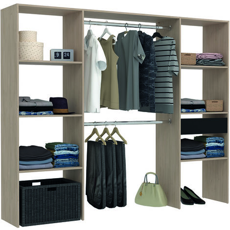 Organizzatore Guardaroba Sospeso BrilliantJo - 6 Ripiani, Cassettiera, 4 Tasche, Beige, Flessibile - Foto 11