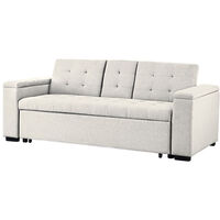 Divano letto 3 posti in tessuto beige NOHO
