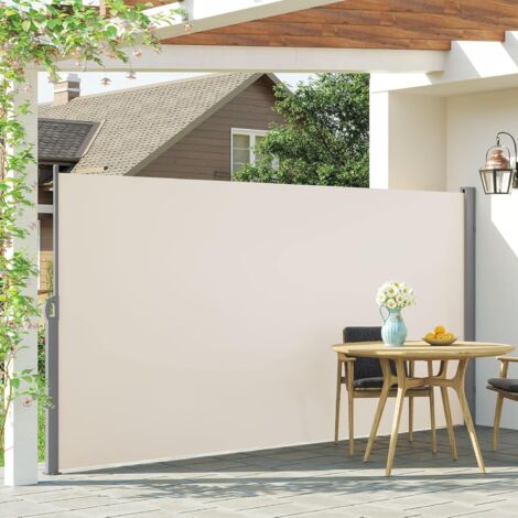 Hoobro – Store latéral rétractable 180 x 400 cm – Résistant aux intempéries – Protection UV – Fixation au sol – EBE184TBP02