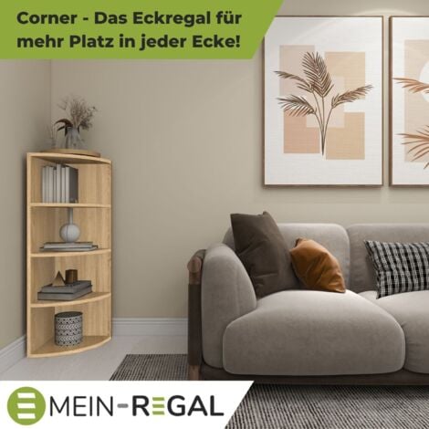 Coemo Eckregal Corner 120 Aus Holz 4 Etagen Natur Sonoma