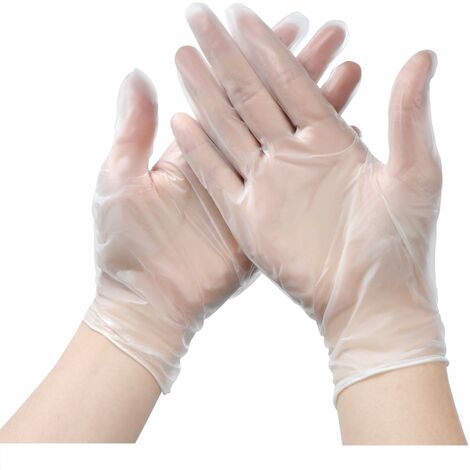 100PCS Powder Free Latex Free Disposable Vinyl Gloves, Extra Large, 100