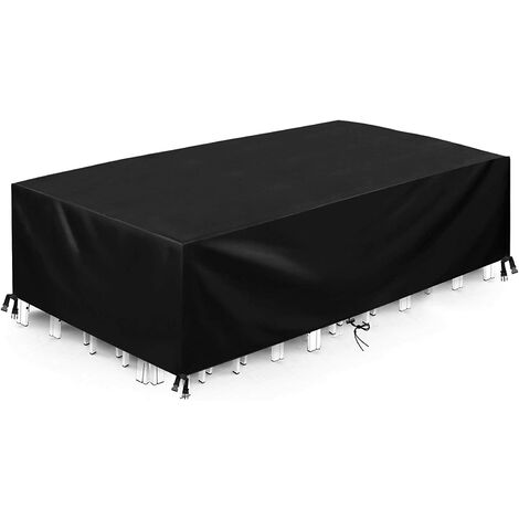 Protective Cover Furniture Cover Garden Furniture Cover Outdoor Table Cover Waterproof Tarpaulin Oxford Fabric, with Rope and Locking Buckle （210D, 350 x 260 x 90cm）