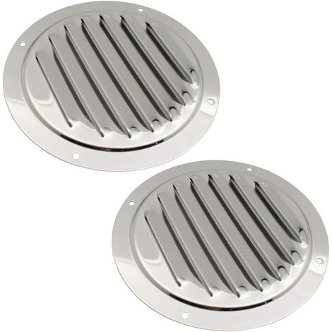 Boat 2 x Stainless Steel Rectangular 12 Louvre Air Vent Caravan Wall Eave 