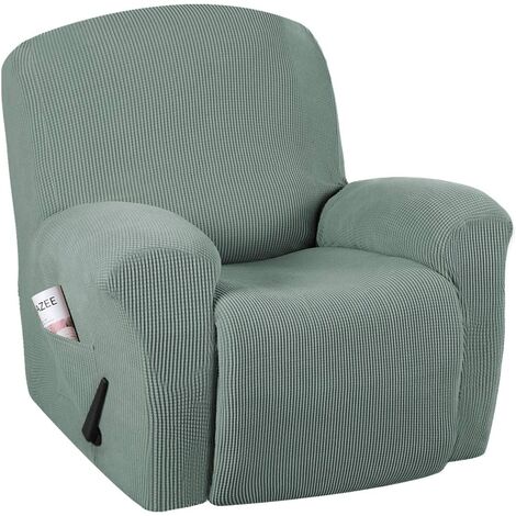 Super Stretch Couch Covers Recliner Covers Recliner Chair Covers Form Fitted Standard/Oversized Power Lift Reclining Slipcovers, Feature Soft Thick Jacquard, Gray green, 1 Pack