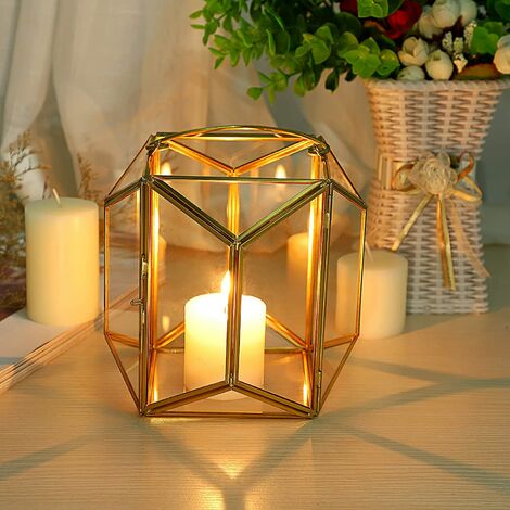Gifts for Women Glass Candle Holder for Pillar Candles Large Glass Vases for Table Decoration Clear Hurricane Candle Holder for Wedding Christmas Halloween Party Centerpiece Dining Room Decor 