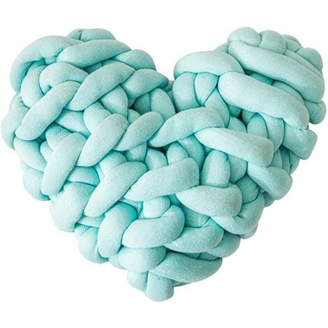 Heart 28 * 27cm Knot Pillow Cushion Nordic Simplicity Creativity Cotton Knotted Pillow Baby Bed Room Decor Toy Knot Pillow (Ice Blue)