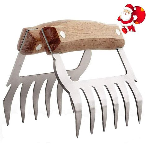 Meat Claws Stainless Steel with Handles Metal Bear Claws Meat Shredders for Pulled Pork BBQ Food Claw Barbecue Tools Best Gifts for Men 2pcs