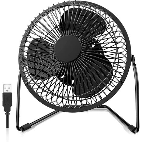 Mini USB Fan, Portable Fan / Table Fan, 360 Degree Rotation, Personal Fan with Metal Bracket, for Office / Home / Travel / Outdoor, black