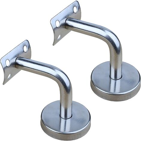 2 Pack Polished Stainless Steel Handrail Brackets for Wall Mounting, Handrail for Interior Wall, Loft, Older Handrail, Corridor Support Bar
