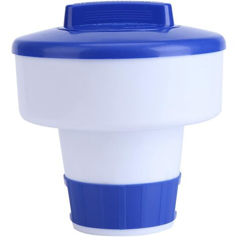 Chlorine Dispenser, Indoor and Outdoor Swimming Pool Chlorine Bromine Floating Chemical Diffuser, Blue and White(M)