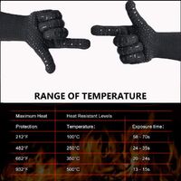 2 Pairs of 932 ° F Heat Resistant Silicone Non-Slip BBQ Gloves