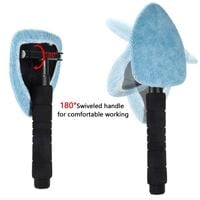Retractable Car Windshield Cleaning Brush Auto Window Glass Cleaning Brush Tools with Long Handle (New Light Blue)