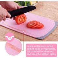 Cutting Boards, Plastic Cutting Board, Set of 3 Colorful Cutting Boards with Non-slip Feet and Juice Groove, Dishwasher Safe and Easy to Clean (3 pcs)