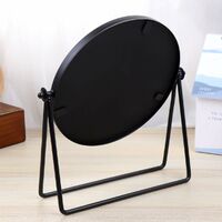 Round Round Makeup Mirror with Swivel Metal Frame for Table Black