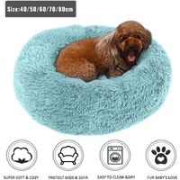 Cat House, Stuffed Animal Cave, Round Basket for Dog and Cat Plush Soft and Comfortable Donut Cat Warm Fluffy Puppy Bed for Sleeping in Winter 60cm