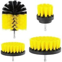 Set of 4 car cleaning brushes Yellow