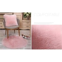 Pink Faux Fur Cushion Cover Deluxe Decorative Sofa Bedroom Bed Super Soft Plush Mongolia Pillow Cover Sofa Car Seat Tent 50X50cm Pack of 1