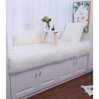 White Faux Fur Cushion Cover Deluxe Decorative Sofa Bedroom Bed Super Soft Plush Mongolia Pillow Cover Sofa Car Seat Tent 45X45cm Pack of 1