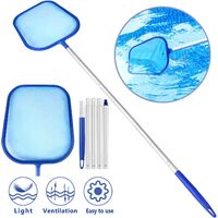 Surface Landing Net, Leaf Skimmer with 1.2M Flexible Handle Kimmer for Pool - Fine Mesh Net - for Pool, Pond, Fountain, Fish Tank