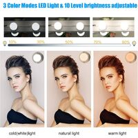 LED Dressing Table Mirror Light, Hollywood LED Light Kit Dimmable 10 Bulbs Adjustable Brightness 3 Colors 10 Brightness Levels LED Makeup Mirror Lamp for Cosmetic Room / Dressing Table