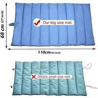 Large / Medium Dog Bed Portable Waterproof Dog Mat Multifunctional Family Picnic Blanket 110x68cm Portable Cushion with Brush for Dogs / Cats (Blue)
