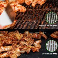 Barbecue Cooking Mat and Clip, Set of 5 Barbecue Apis 40x33 CM BBQ Mat Non-stick, reusable, for Gas, Charcoal or Electric Barbecue