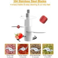Electric mincer with slow and high speed, braking function, 1.8 liter glass bowl for meat, vegetables and fruit, 4 stainless steel blades, Multi Meat Grinder, 300 W