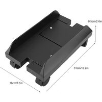 Anti-Slip Adjustable Width Computer Case Bracket Locking Swivel Pulley for Tower Style Main Office (Black)