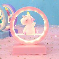 led night light, unicorn music box with led light, unicorn table lamp for girl birthday christmas gift (1pcs, pink)